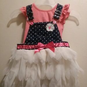Little Girl Dress With Jean Top A Tulle Bottom